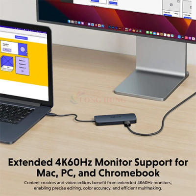 Cổng chuyển đổi HyperDrive Next 8-in-1 USB-C for Pro-grade Productivity HD4004GL - Hàng chính hãng