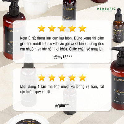 Kem ủ tóc bồ kết & vỏ bưởi herbario 200ml cấp ẩm, giúp tóc chắc khỏe