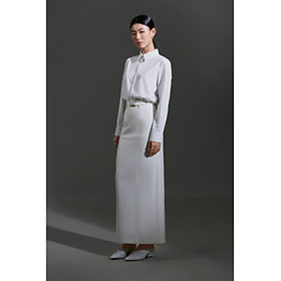 Set áo blazer dáng xuông kết hợp cùng áo sơ mi & chân váy bút chì VINCENT & BARON thiết kế cao cấp WHITE CHIC