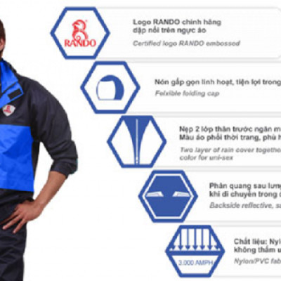 ÁO MƯA RANDO BỘ RB8 - ASNM-88 - HÀNG CHUYÊN CHO DU LỊCH PHƯỢT