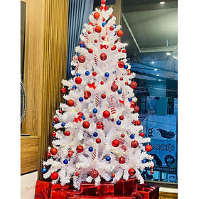 Cây thông noel màu trắng cao 2m4 - Tán dày và đẹp, cây thông chắc chắn và dể tháo lắp