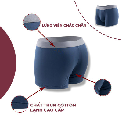 Hộp 4 quần boxer nam thun lạnh, quần lót nam co dãn 4 chiều- Formen Shop- FMQS017