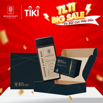[SIGSCENT GIFTSET]Xà bông hương nước hoa Pháp Woody Urban & Sữa tắm dầu gội cho nam Rebellious 2in1 thương hiệu SIGSCENT