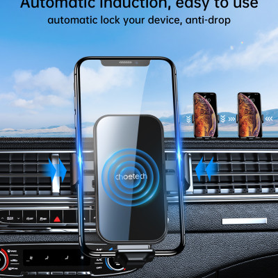 Gía đỡ điện thoại Choetech T201  tích hợp sạc không dây trên ô tô 15w - Hàng chính hãng