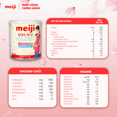 Combo 1 Hộp Thực Phẩm Bổ Sung Meiji Mama Milk (350g) Và 1 Hộp Sản Phẩm Dinh Dưỡng Công Thức Meiji Infant Formula (800g)