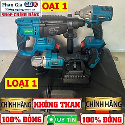 Bộ Combo Gồm Máy Khoan Đục Bê Tông, Máy Mài Và Bulong Dùng Pin 199V 15 Cell, Máy Siêu Khỏe - Bảo Hành 1 Năm