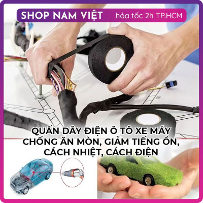 Băng Keo Nỉ Cách Điện Chịu Nhiệt Quấn Dây Điện Ô Tô Xe Máy