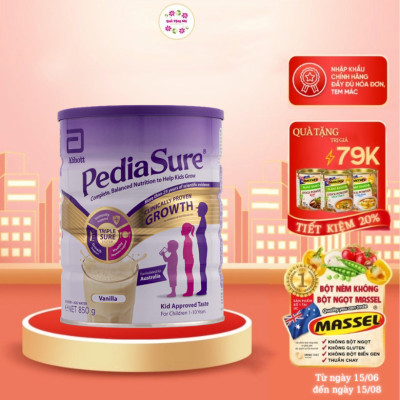 Sữa tăng chiều cao cho trẻ biếng ăn từ 1-10 tuổi Úc Pediasure Vanilla giúp phát triển cân đối chiều cao, cân nặng, trí não - QuaTangMe Extaste