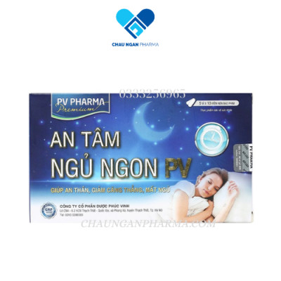 AN TÂM NGỦ NGON PV - giúp an thần, giảm căng thẳng, mất ngủ Hộp 50 viên