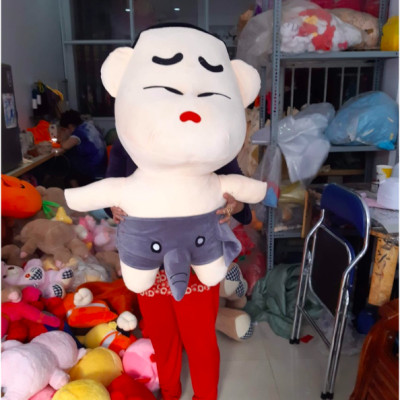 Thú nhồi bông cứ Shin mặc quần con voi - Size từ 40cm đến 80cm- Quà tặng gấu bông shin cậu bé bút chì dễ thương - Gối ôm mềm mịn cho bé.