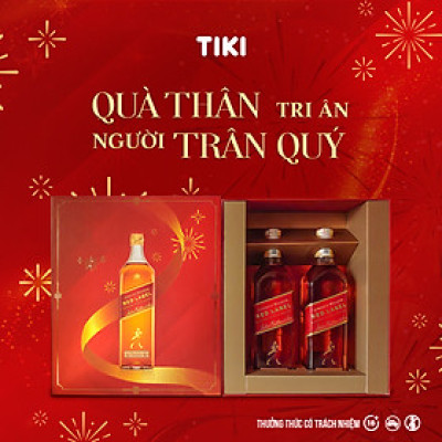 Hộp quà combo 2 chai rượu Johnnie Walker Red Label Blended Scotch Whisky 40% 750ml