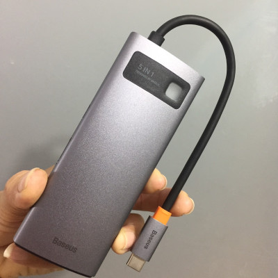 Hub / Bộ chia cổng Type-C đa năng 5 in 1 Baseus Metal Gleam Series CAHUB-CX0G - Hàng chính hãng