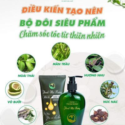 Combo dầu gội & dầu xả Thanh Mộc Hương ngăn rụng tóc kích thích mọc tóc sạch gàu nấm ngứa 350ml