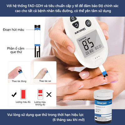 Combo 50 Que Thử Đường Huyết Safe-Accu & 50 Kim Chích Máu Chuẩn Chính Hãng Sinocare, Date Xa