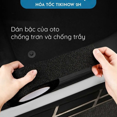 5cm x 2.5m Băng Keo Nhám Chống Trơn Trượt Cầu Thang, Bậc Cửa Oto MÀU ĐEN