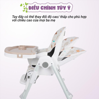 Ghế ngồi ăn dặm Mastela 1015 có thể điều chỉnh độ cao, ngả lưng, có bánh xe cho bé 6 tháng đến 5 tuổi chuẩn ASTM Mỹ