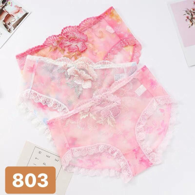 Set 5 Quần Lót Ren Lưới Thêu Hoa 3D Tàng Hình Siêu Nhẹ 803