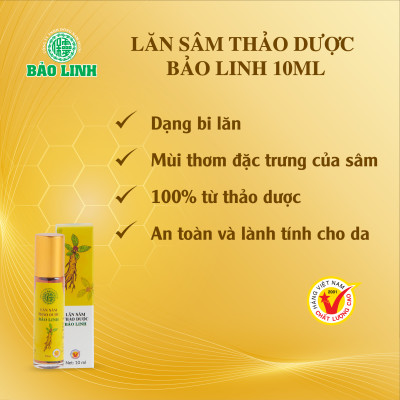 [Combo 3 Chai] Dầu Lăn Sâm Thảo Dược Bảo Linh 10ml - Xoa bóp, massage giảm đau đầu, nhức mỏi, thư giãn