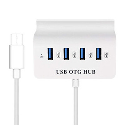 Hub OTG Chia 4 Cổng USB Đầu Type C Có Giá Đỡ Điện Thoại - Hàng Nhập Khẩu