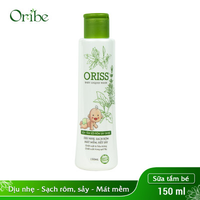 Sữa tắm gội hằng ngày cho bé dịu nhẹ không cay mắt hỗ trợ trị rôm sẩy Oriss Baby (chai 150ml)