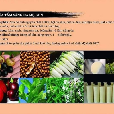 Sữa Tắm Sáng Da Thiên Nhiên Mẹ Ken 250ML - Dưỡng ẩm, trắng da, chống lão hoá, mờ thâm