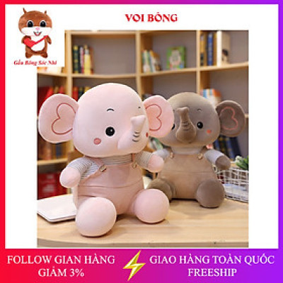 Gấu bông hình con voi - Voi bông cao cấp vải nhung co giãn 4 chiều