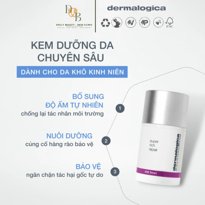 Kem dưỡng chuyên sâu SUPER RICH REPAIR dành cho da khô kinh niên của Dermalogica - Dolly Beauty