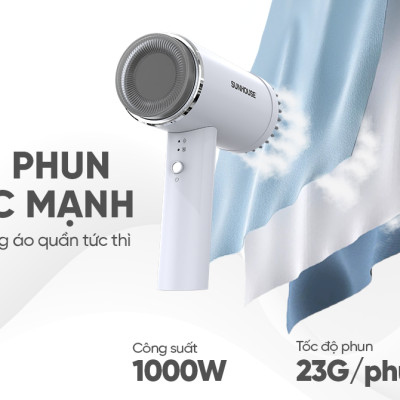 Bàn là hơi cầm tay Sunhouse SHD2176, Công suất 1000W, Mặt bàn là phủ chống dính, Tây cầm gấp gọn, Tự động ngắt khi quá nhiệt, Bảo hành 12 tháng - Hàng chính hãng