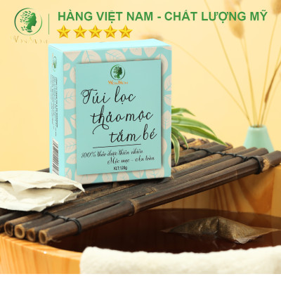 Túi lọc thảo mộc tắm bé ngăn ngừa rôm sảy, dưỡng da và tóc bé mềm mại Wonmom 120g ( 10 Túi/ Hộp )