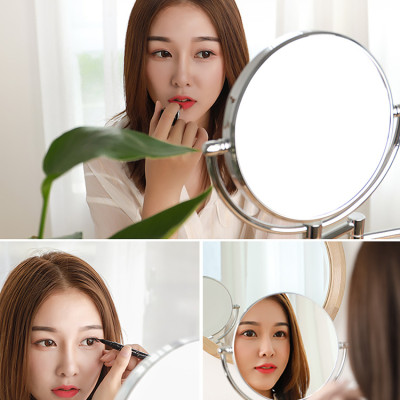 Gương trang điểm phóng đại 3 lần, xoay 360 độ, 2 mặt siêu nét, treo tường phòng tắm, phòng ngủ, Khách sạn, resort, Inox SUS 304, Size 15cm, 18cm, 20cm, Minh House