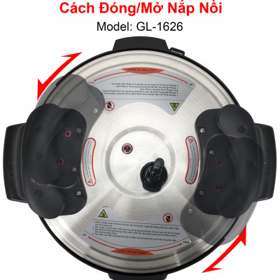 Nồi áp suất Gali GL-1626, dung tích 17lít, Sử dụng hoàn hảo cho các nhà hàng, quán ăn, trường học, hàng chính hãng 100%, bảo hành 24 tháng Gali