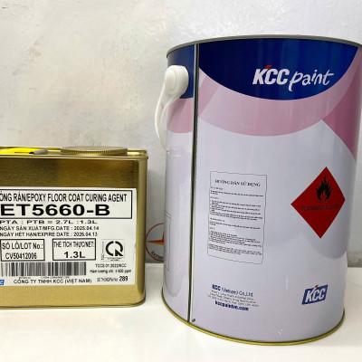 Sơn sàn bê tông epoxy KCC ET5660 Base A màu xám RAL 7035 _ 4L/Bộ