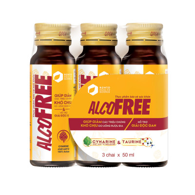 Nước uống giải rượu, thải độc gan Alcofree lốc 3 chai x 50ml