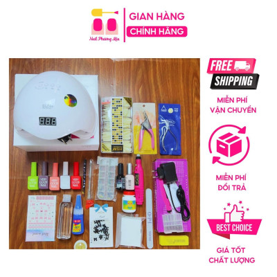 Combo Nail Cơ Bản Đầy Đủ Cho Người Mới Nail Phương Miu, Máy Hơ, 5 Chai Sơn, Base Top, Mềm Da Làm Nail Chuyên Nghiệp Nữ
