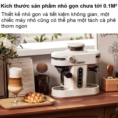 Máy pha cà phê bán tự động 3 trong 1 tích hợp xay cà phê 15 chế độ thương hiệu Mỹ cao cấp HiBREW H14 - Hàng Nhập Khẩu