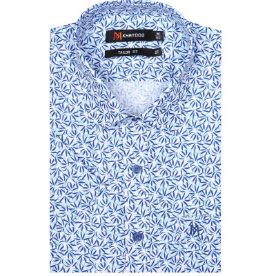 Áo sơ mi nam KHATOCO ngắn tay họa tiết A1MN538T2-CNIN338-2504-N