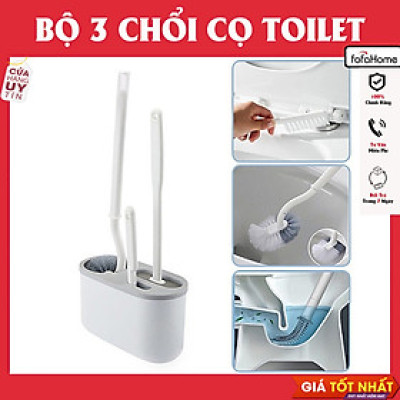 Bộ 3 Chổi Cọ Toilet Lavarbo Chuyên Nghiệp Silicon Xoay 360 Độ Kèm Hộp Đựng Treo Tường Gọn Gàng Đảm Bảo Vệ Sinh Mỹ Quan Nhà Tắm