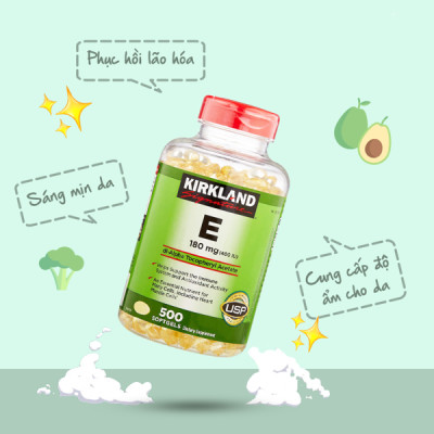 Vitamin E Mỹ Kirkland Signature giúp đẹp da, tóc, làm chậm quá trình lão hóa, chậm nhăn da, tốt cho tim mạch, hỗ trợ sức khỏe sinh sản- OZ Slim Store