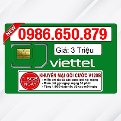 Sim Viettel số đẹp - Hàng chính hãng - 0986.650.879