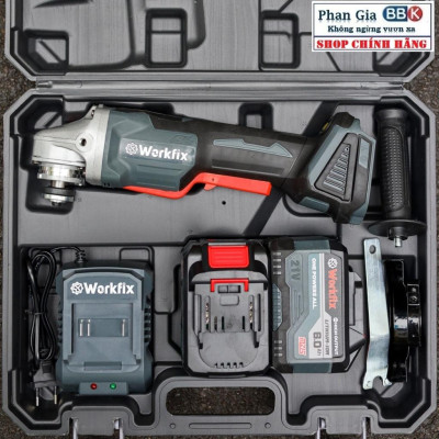 Máy Mài Pin WORKFIX 21V, Không Chổi Than, Pin 15 Cell, Lõi Đồng, Chống Khởi Động Lại, Tự Ngắt Khi Rơi Máy