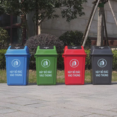 Thùng rác lật 60Lcông nghiệp 60L bền bỉ, chịu lực tốt, chống va đập và ăn mòn hóa chất.