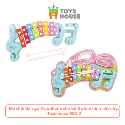 Đồ chơi đàn gõ Xylophone cho bé tám phím hình nốt nhạc - Đồ chơi âm nhạc cho bé Toyshouse 683-2