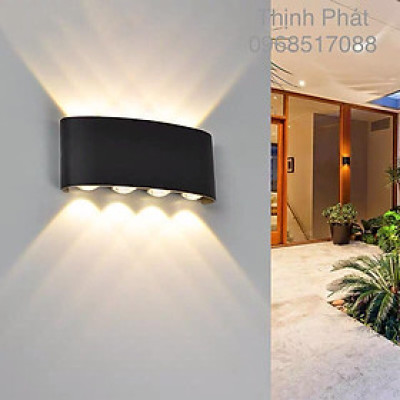 ĐÈN TƯỜNG HẮT 2 ĐẦU 8 TIA  - NGOÀI TRỜI, TRONG NHÀ