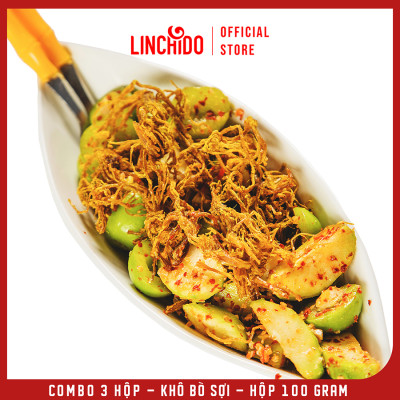 Combo 3 Hộp - Khô Bò Sợi - Tùng Phương Du Ký - Hộp 100 Gram