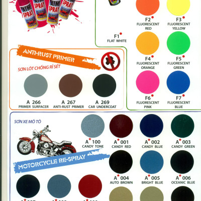 Sơn xịt xe máy màu vàng ánh kim ATM A400