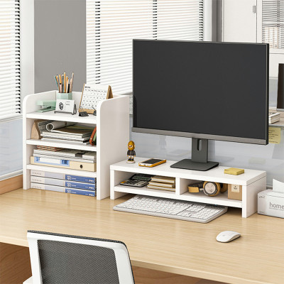 Kệ Gỗ Để Màn Hình Máy Tính 2 Tầng Đa Năng Kết Hợp Để Sách, Bàn Phím Và Chuột Gỗ MDF Chống Thấm Cao Cấp