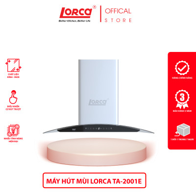 Máy Hút Mùi Kính Cong LORCA TA 2001E - Hàng Chính Hãng Cao Cấp, Bền Bỉ, Êm Ái, Sức Hút Lớn