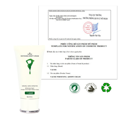 Kem dưỡng Sáng da Vùng da dưới cánh tay VACOSI WHITENING ARMPIT CREAM 30mL