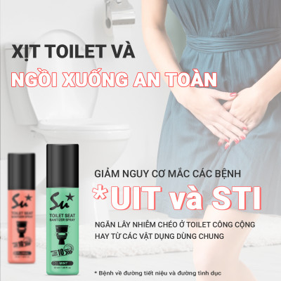 Combo Xịt khử khuẩn bệ ngồi bồn cầu Su Star, loại bỏ 99.999% vi khuẩn trong 10 giây 50ml