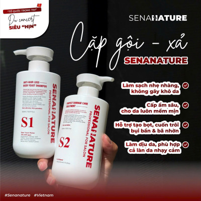 (Tặng sửa rửa mặt) Cặp dầu gội xả SENANATURE ANTI-HAIR LOSS BEER YEAST SHAMPOO 500ml